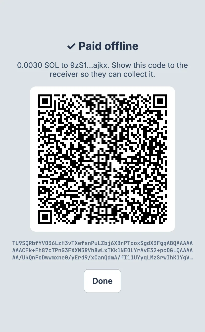 Mora app: Paid with a signed code